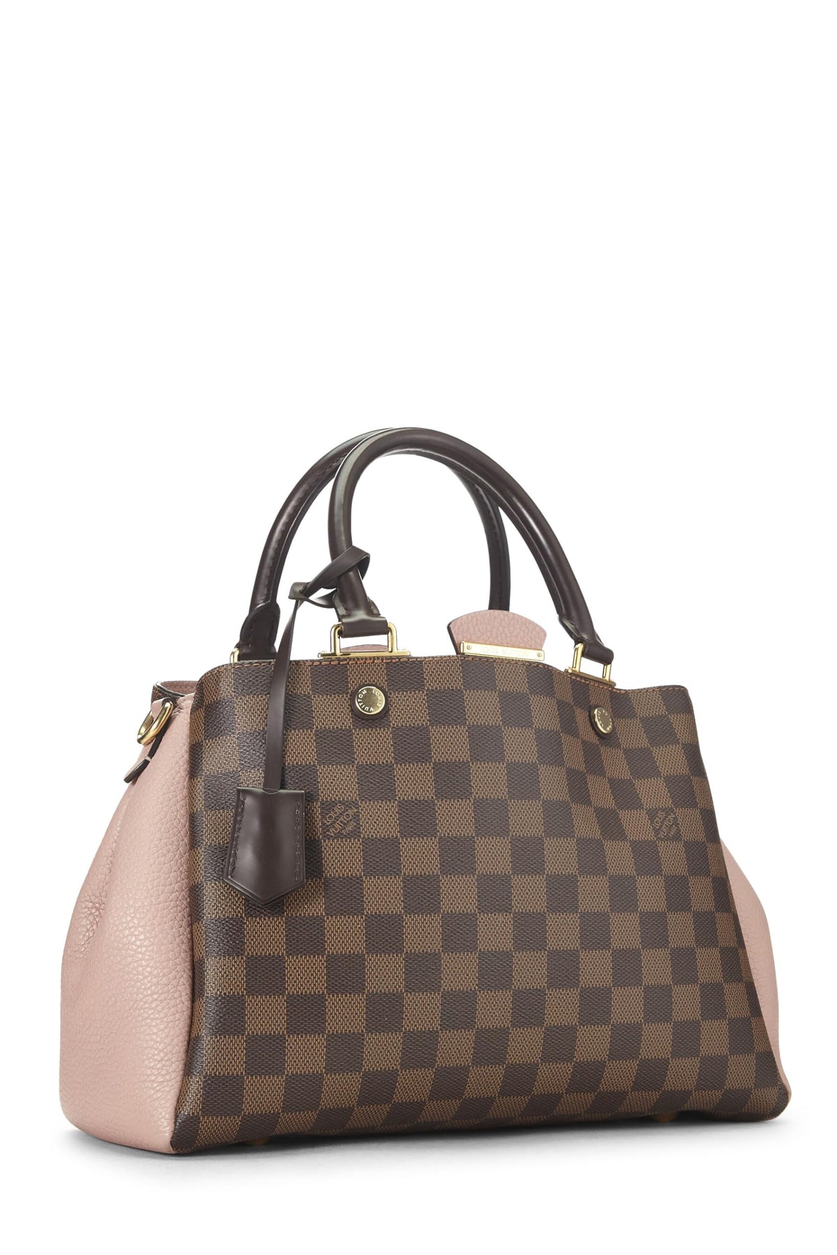 Louis Vuitton, Damier Ebene Canvas & Pink Leather Brittany, Pink