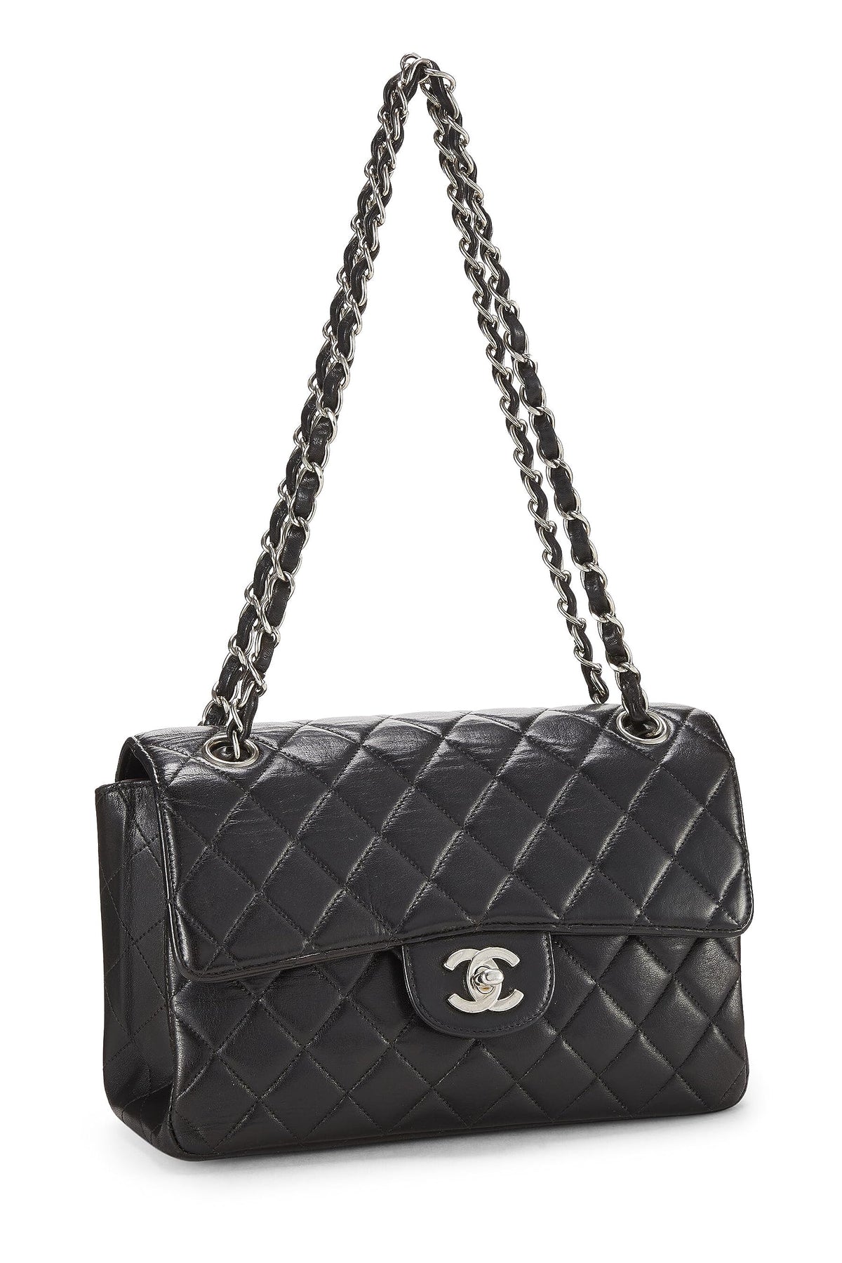 Chanel, Black Quilted Lambskin Double Sided Flap Small, Black
