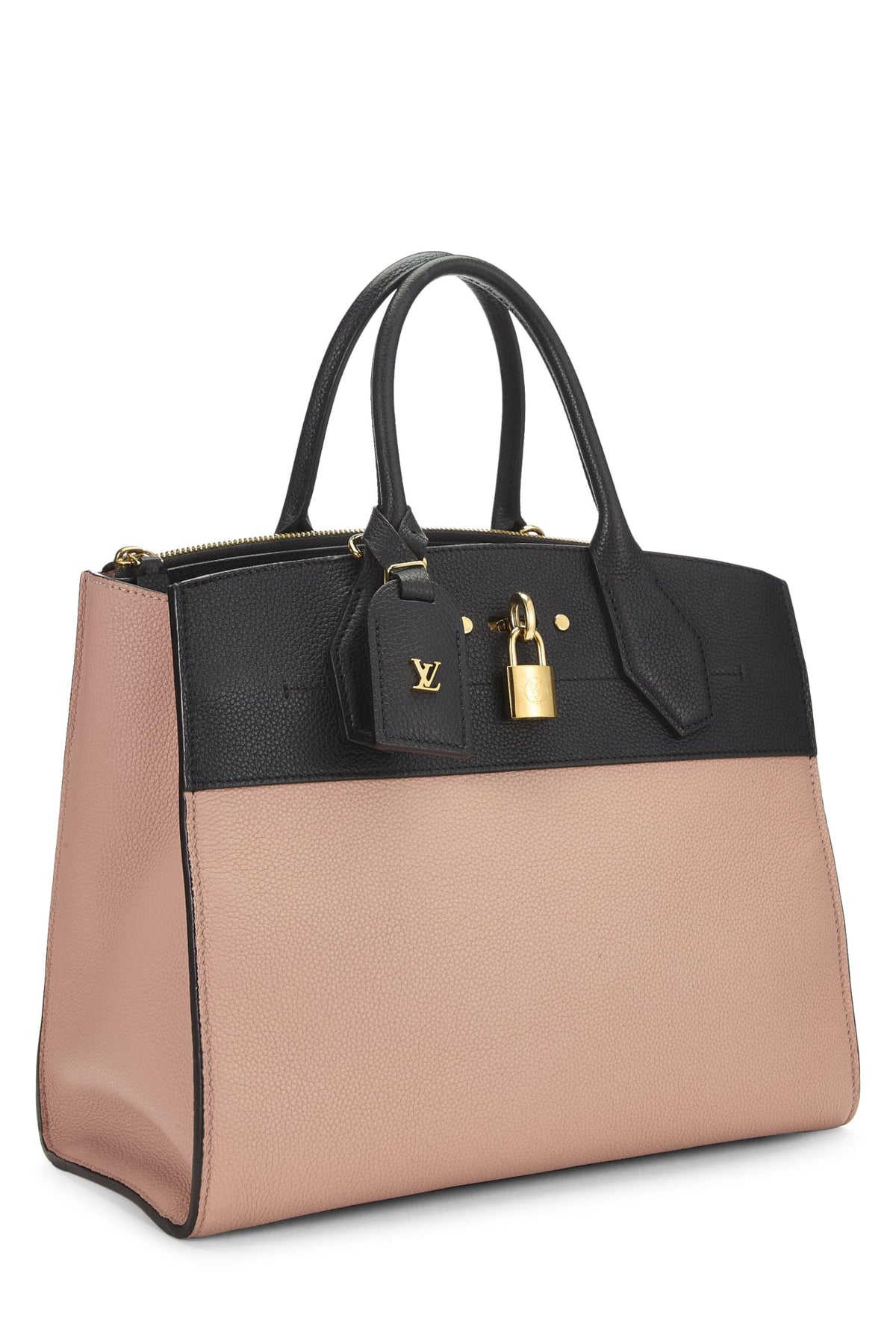 Louis Vuitton, Pink & Black Two-Tone Calfskin City Steamer MM, Pink