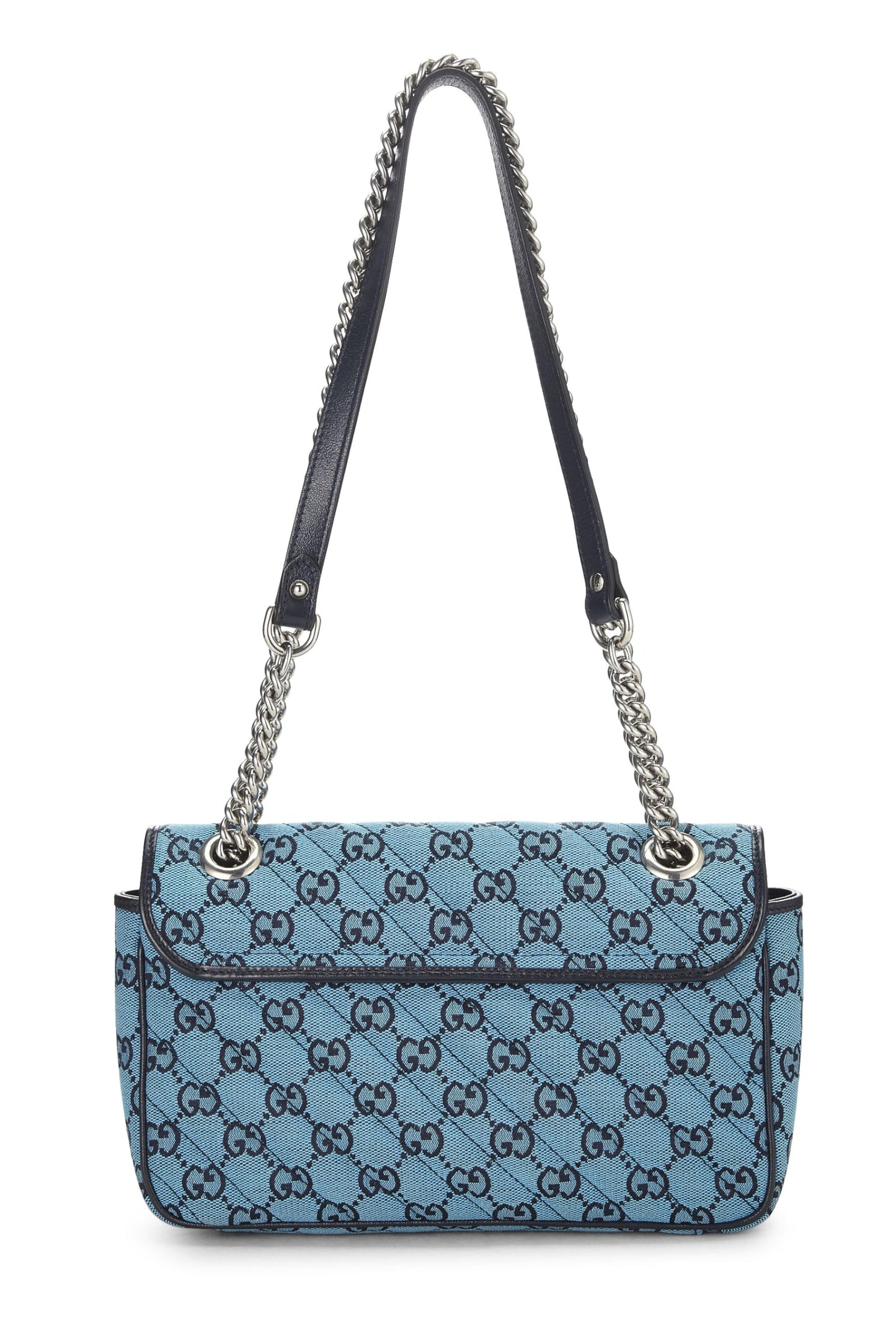 Gucci, Blue GG Canvas Marmont Shoulder Bag Small, Blue
