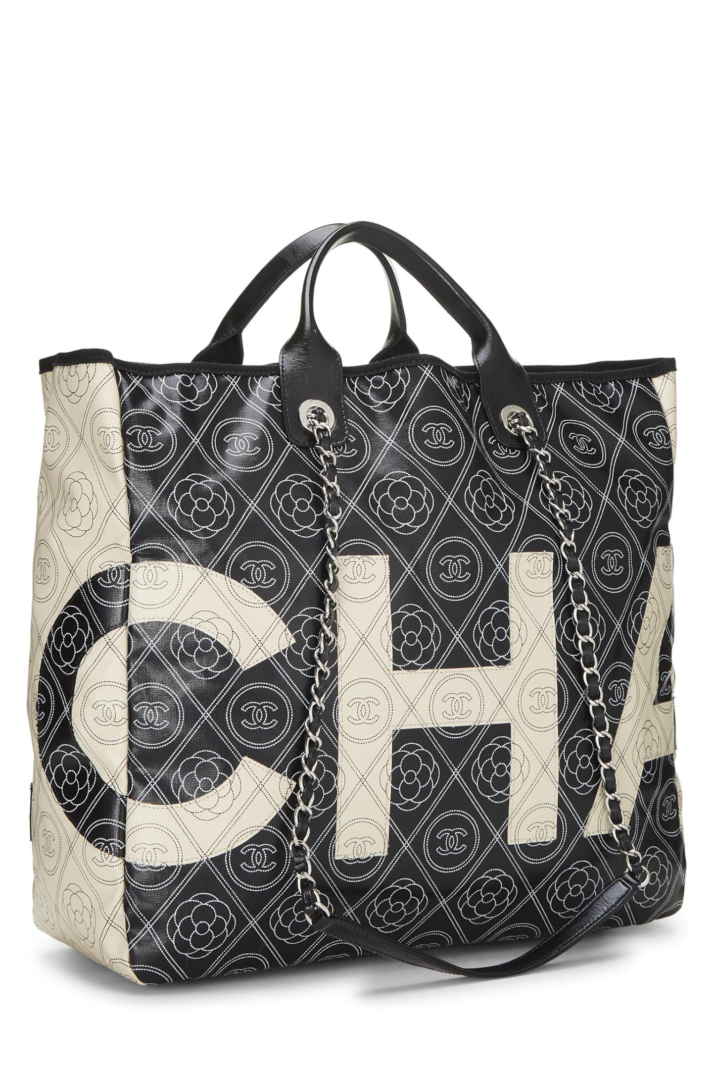 Chanel, Black 'CC' Camellia Tote Medium, Black