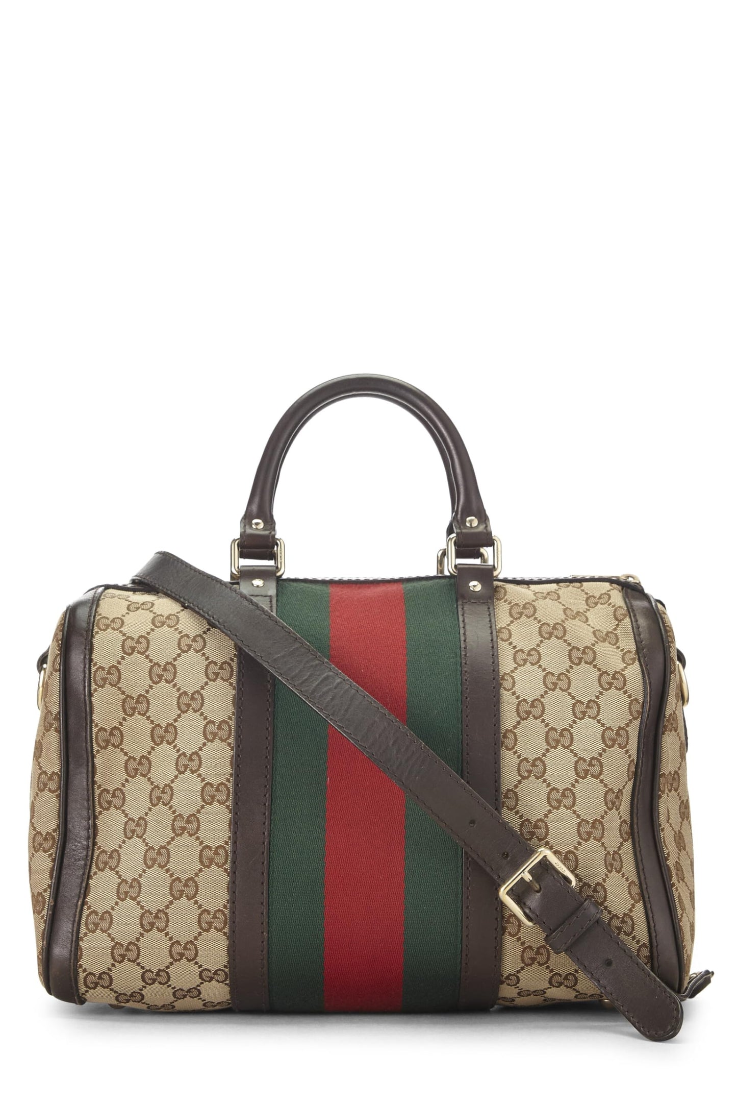 Gucci, Original GG Canvas Web Boston Bag, Brown