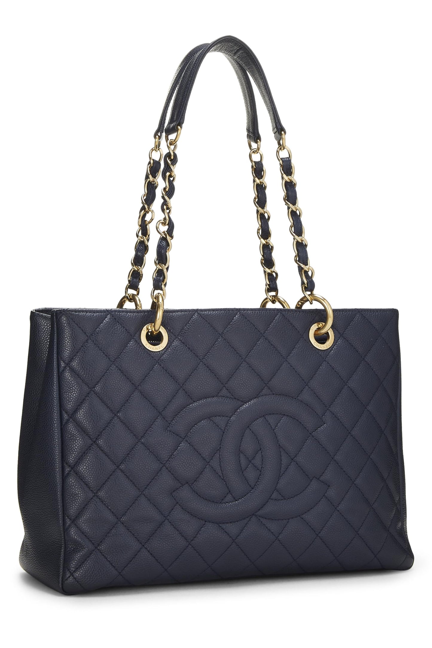 Chanel, Blue Quilted Caviar Grand Shopping Tote (GST), Blue
