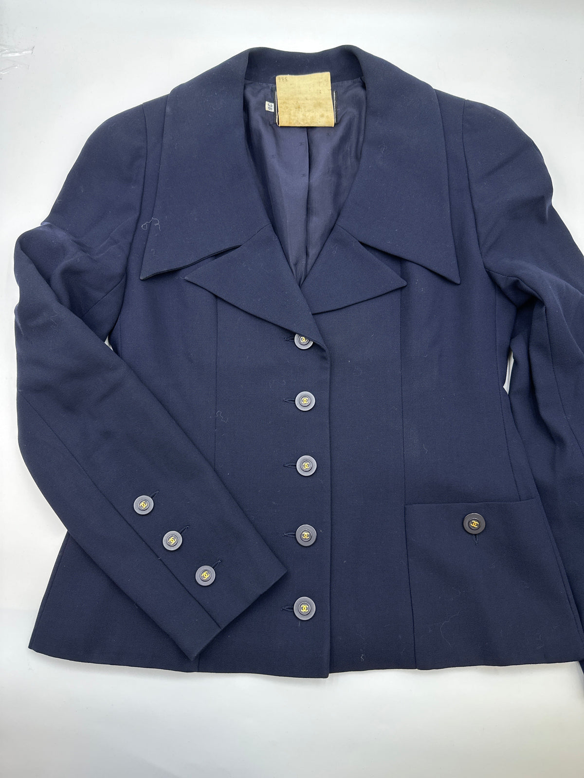 CHANEL NAVY WOOL JACKET 38 DXBK0292