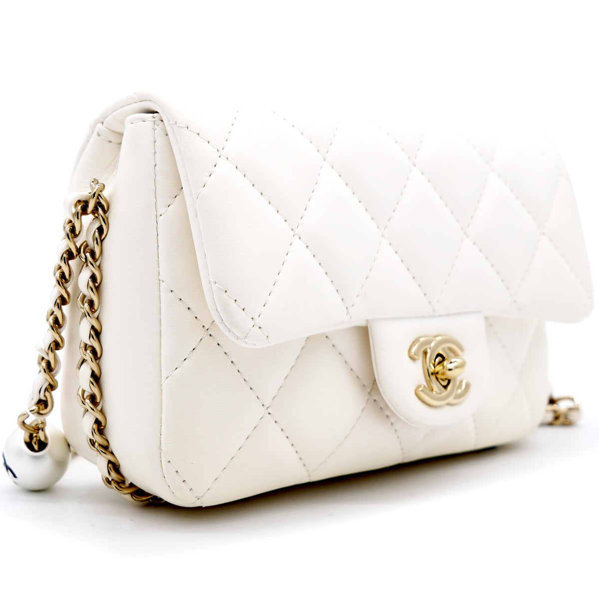 Chanel Lambskin Quilted Small My Precious Flap White
