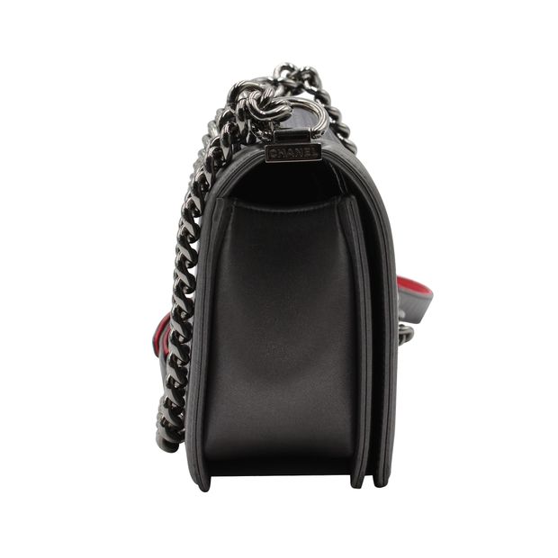 CHANEL Dark Grey/Silver Boy Bag Cruise Collection 2014