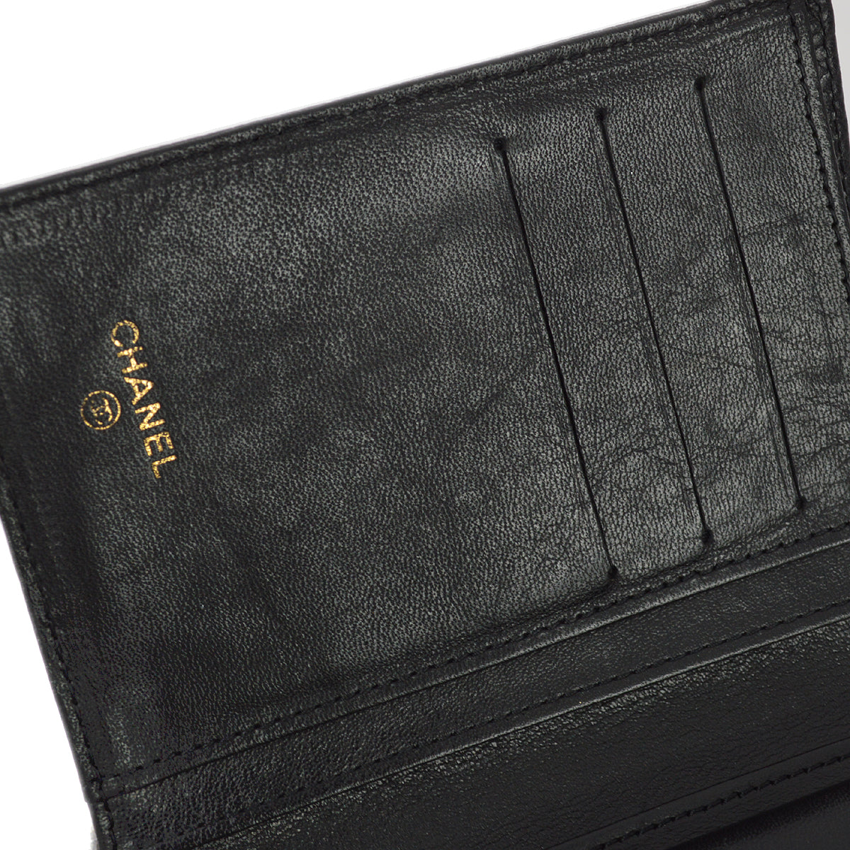 Chanel 1996-1997 Black Caviar Bifold Wallet Purse