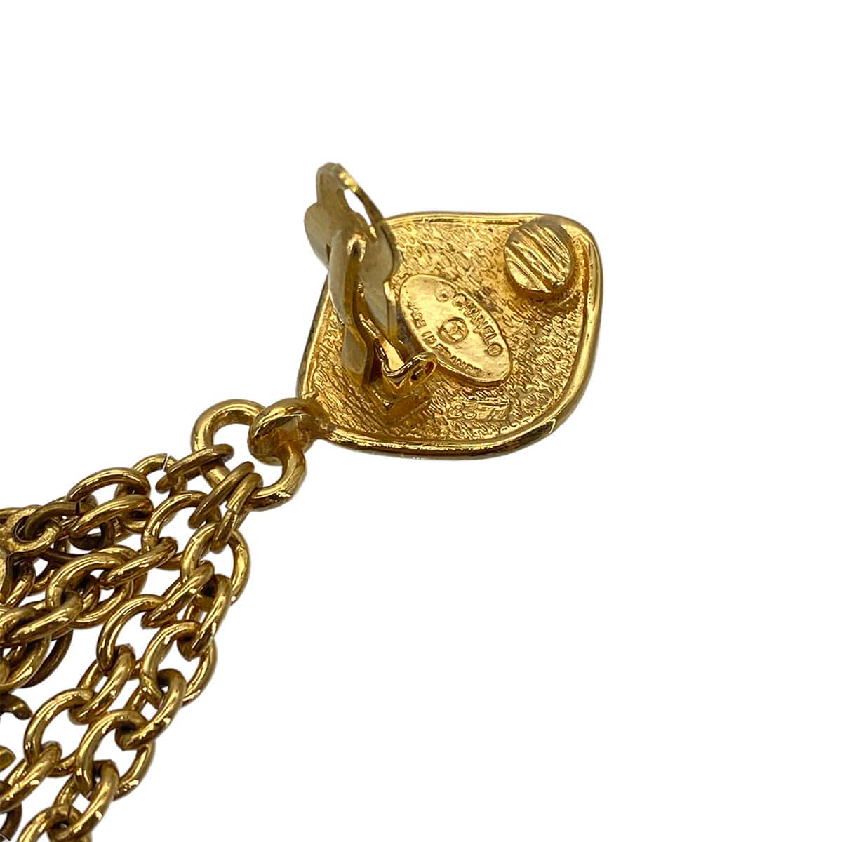 CHANEL VINTAGE EARRINGS LOGO SWING ACCESSORY 90270758