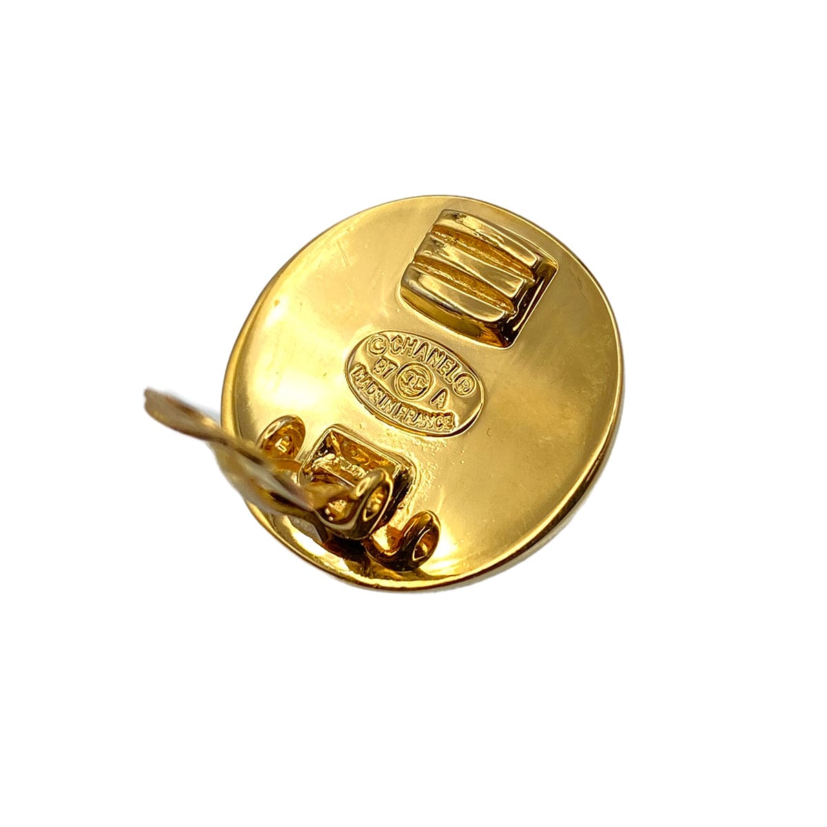 CHANEL VINTAGE EARRINGSTURN LOCK ROUND ACCESSORY 97A 90270780