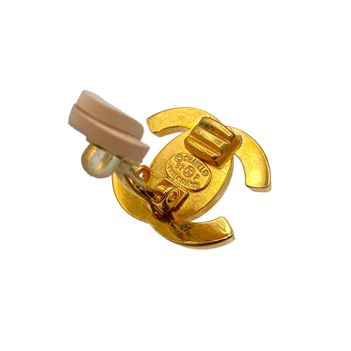 CHANEL VINTAGE EARRINGS TURN LOCK ACCESSORY 97P 90271291