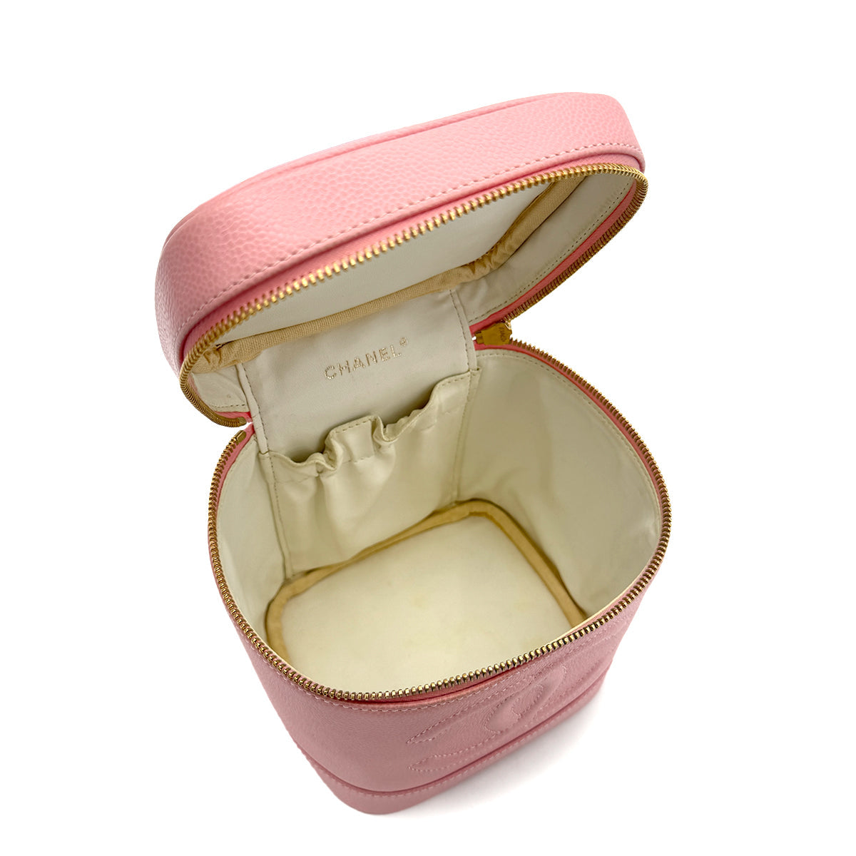 CHANEL VINTAGE VANITY HAND BAG PINK CAVIAR SKIN 90273872