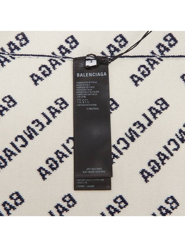 Luxury Balenciaga Mini Allover Logo Knit Cardigan Blue
