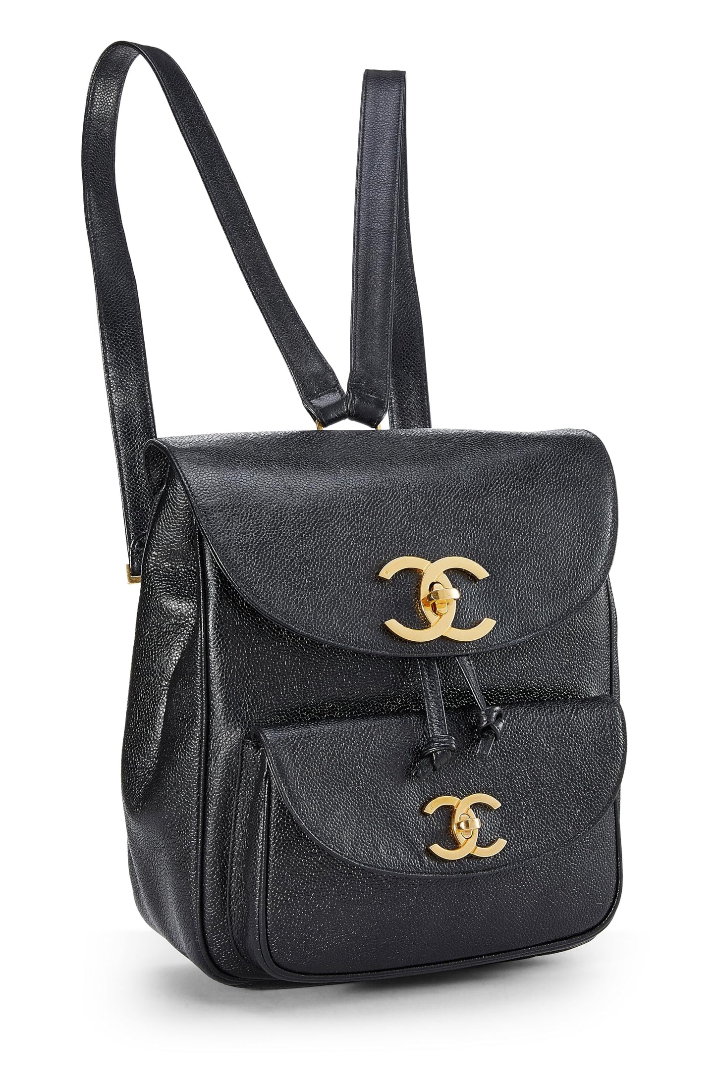 Chanel, Black Caviar Backpack Medium, Black