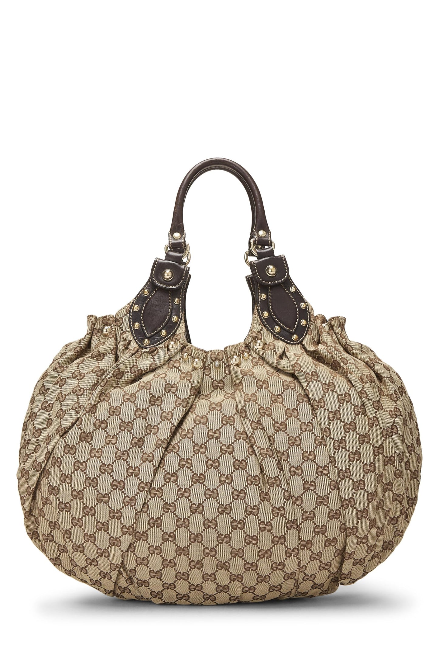 Gucci, Brown Original GG Canvas Studded Pelham Tote Large, Brown