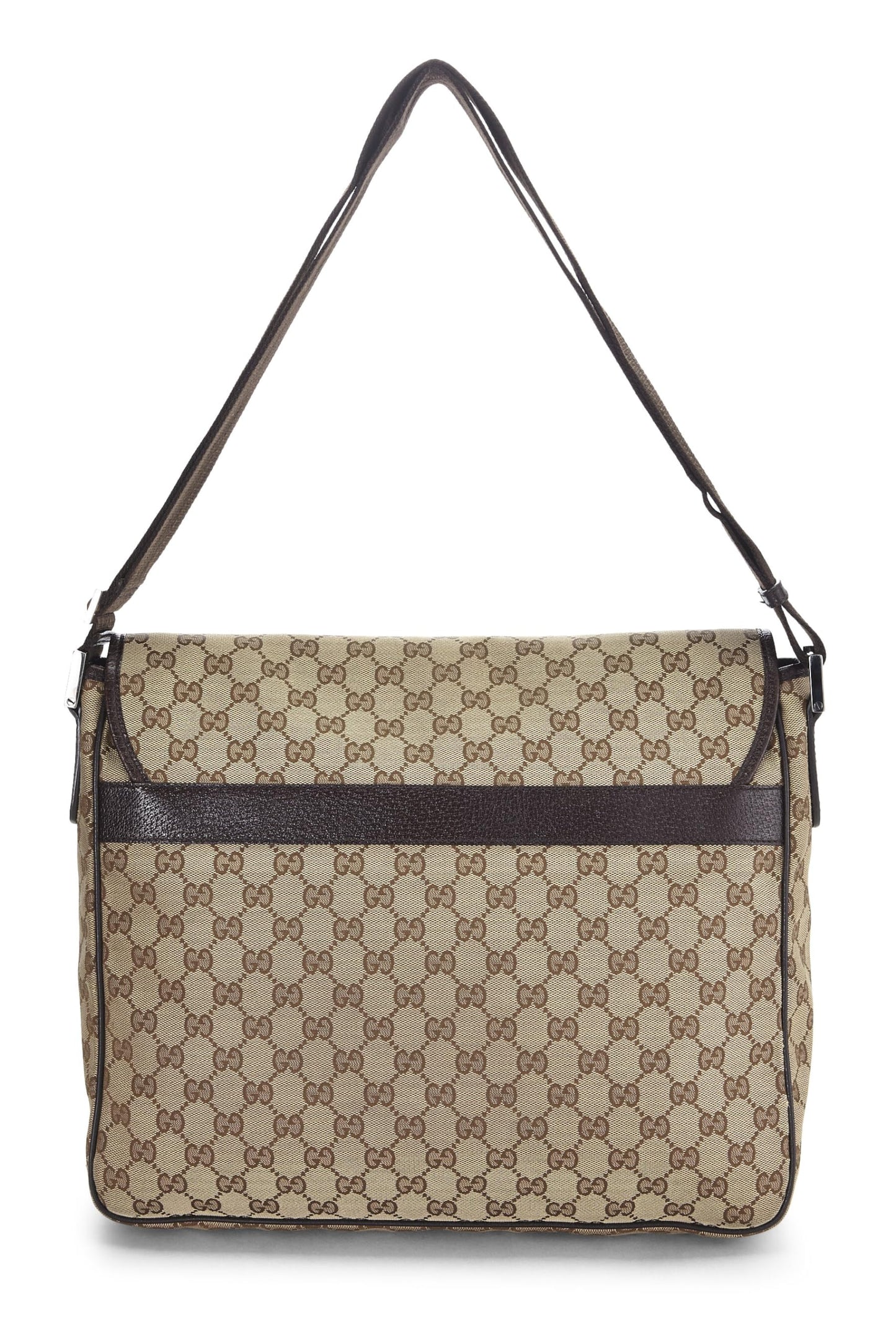 Gucci, Original GG Canvas Buckle Flap Messenger, Brown