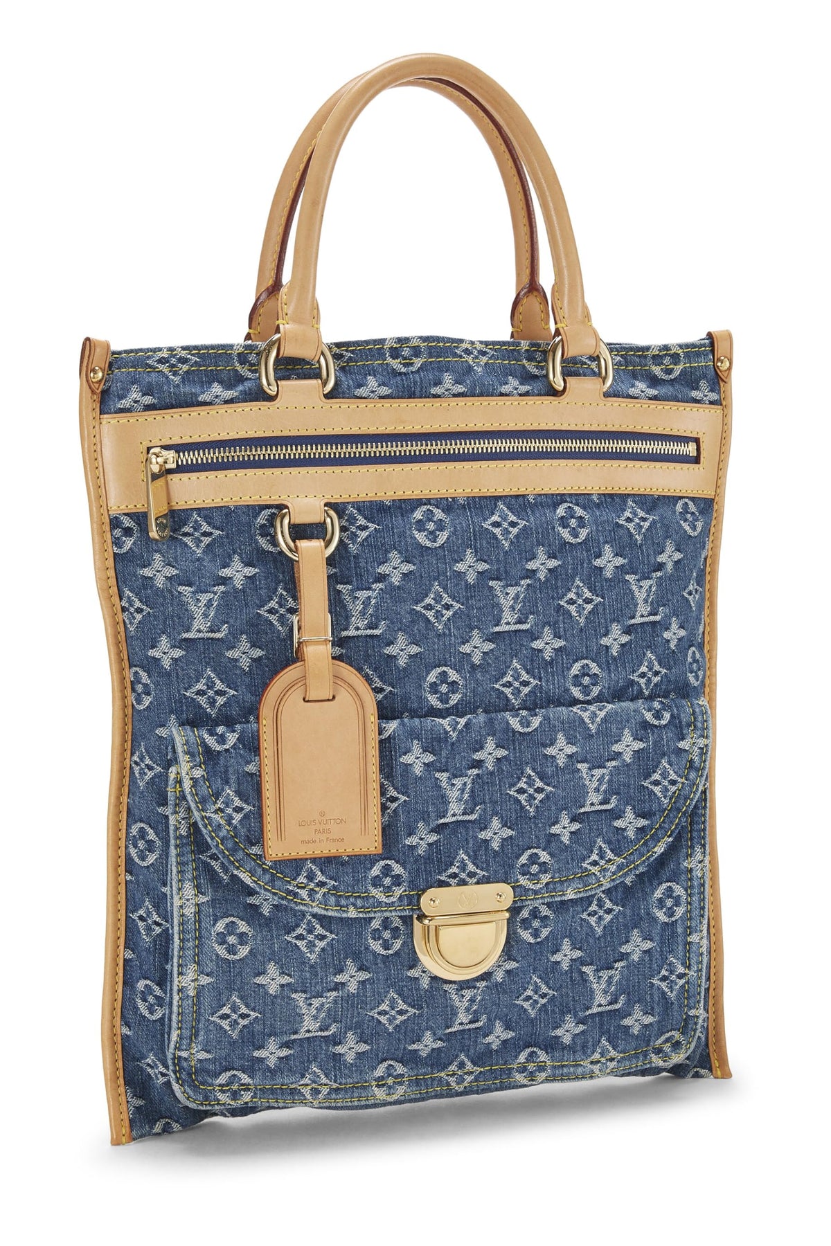 Louis Vuitton, Blue Monogram Denim Flat Shopper, Blue