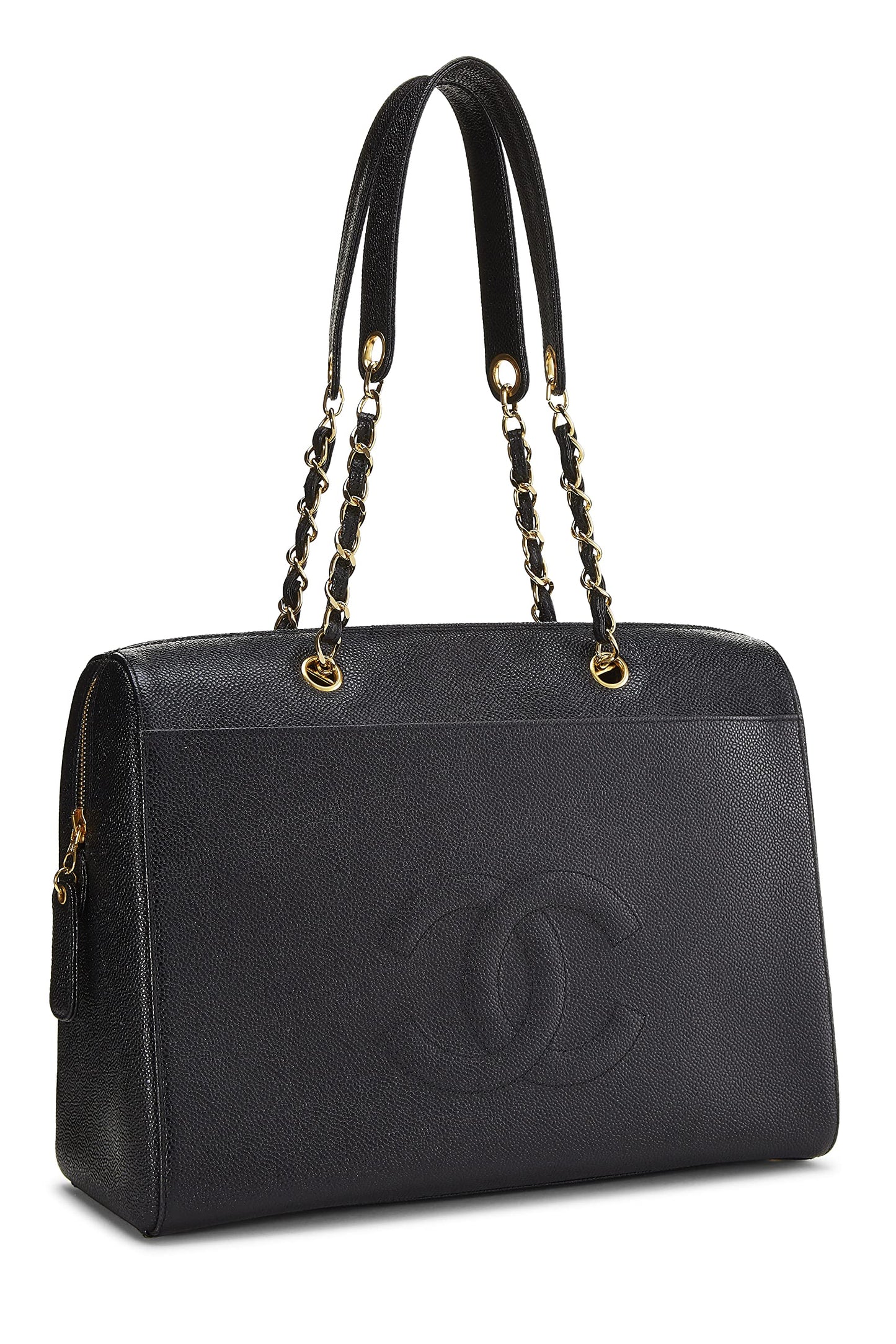 Chanel, Black Caviar Zip Tote Small, Black
