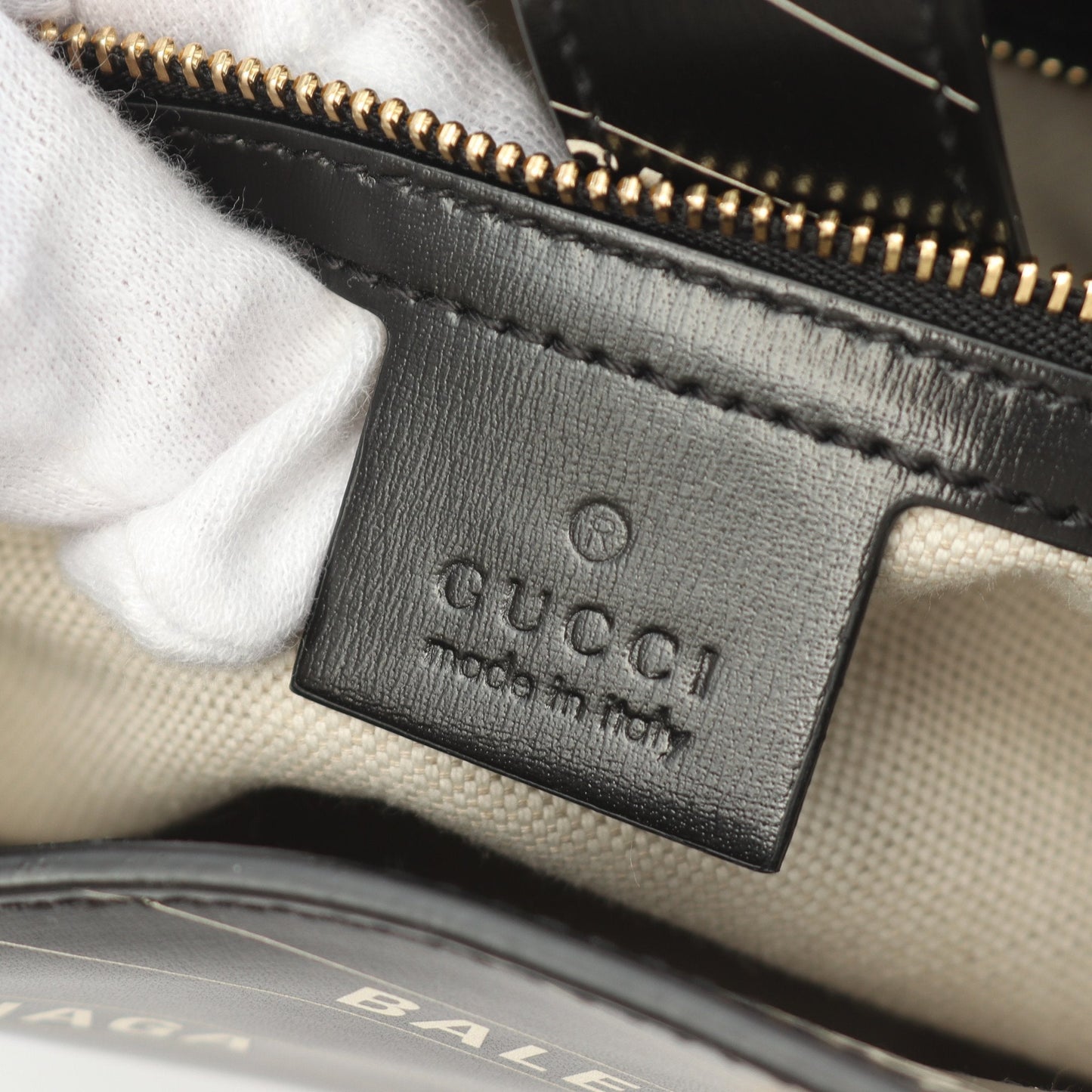 GUCCI GUCCI * Luxury Balenciaga Hacker Jackie 1961 Shoulder bag Leather Black White