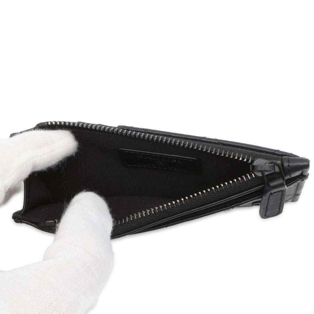 CHANEL Fragment Classic Card Case Black AP3823 Grained CalfLeather