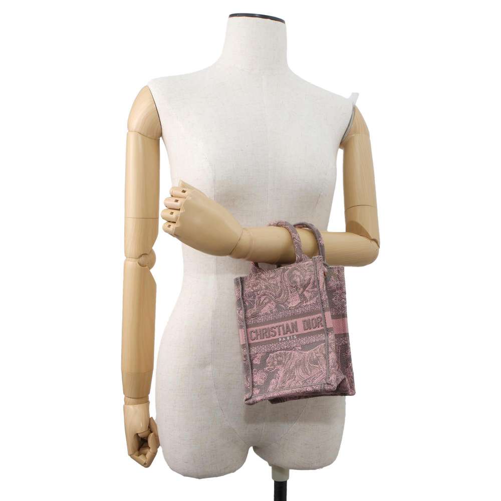 Dior Phone Bag Book Tote Reverse Toile de Jouy Pink/Gray S5555CRGO_M89E Canvas Size Mini