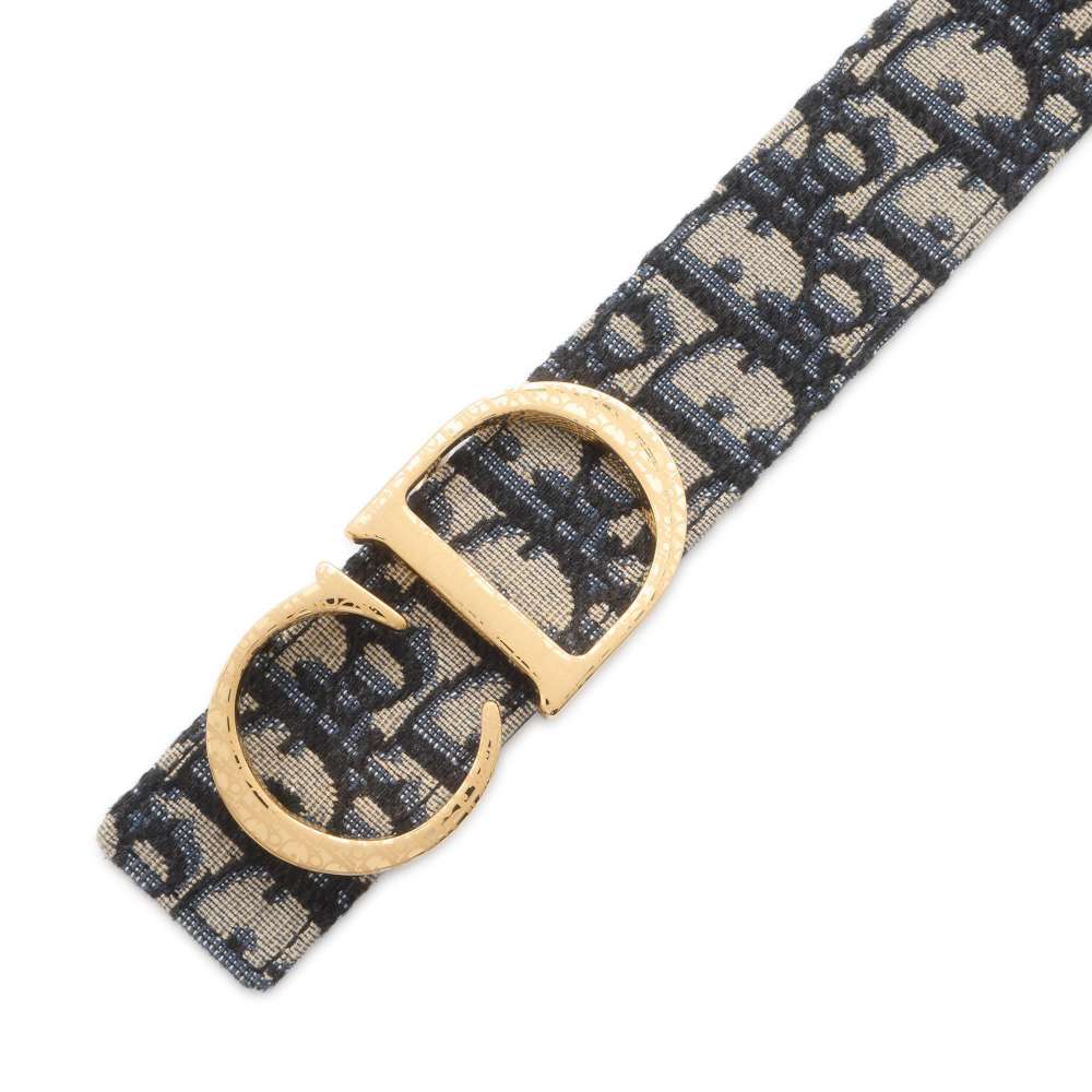 Dior Oblique Belt Navy Canvas Leather