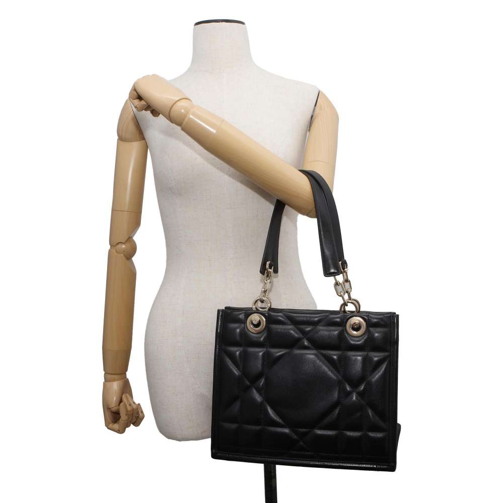 Dior Dior Essential ArchiCanage ChainTote Bag Black M8720OZVJ Leather Size Small