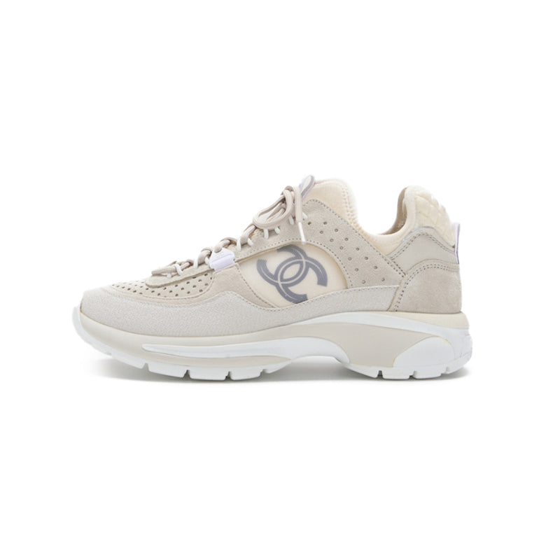CHANEL 【CHANEL】Coco Swede Trainers Light GreyIvory Shoes Shoe Bag Ladies Bag Ladies Bag Hybrid 【 Ship】 Ladies Online