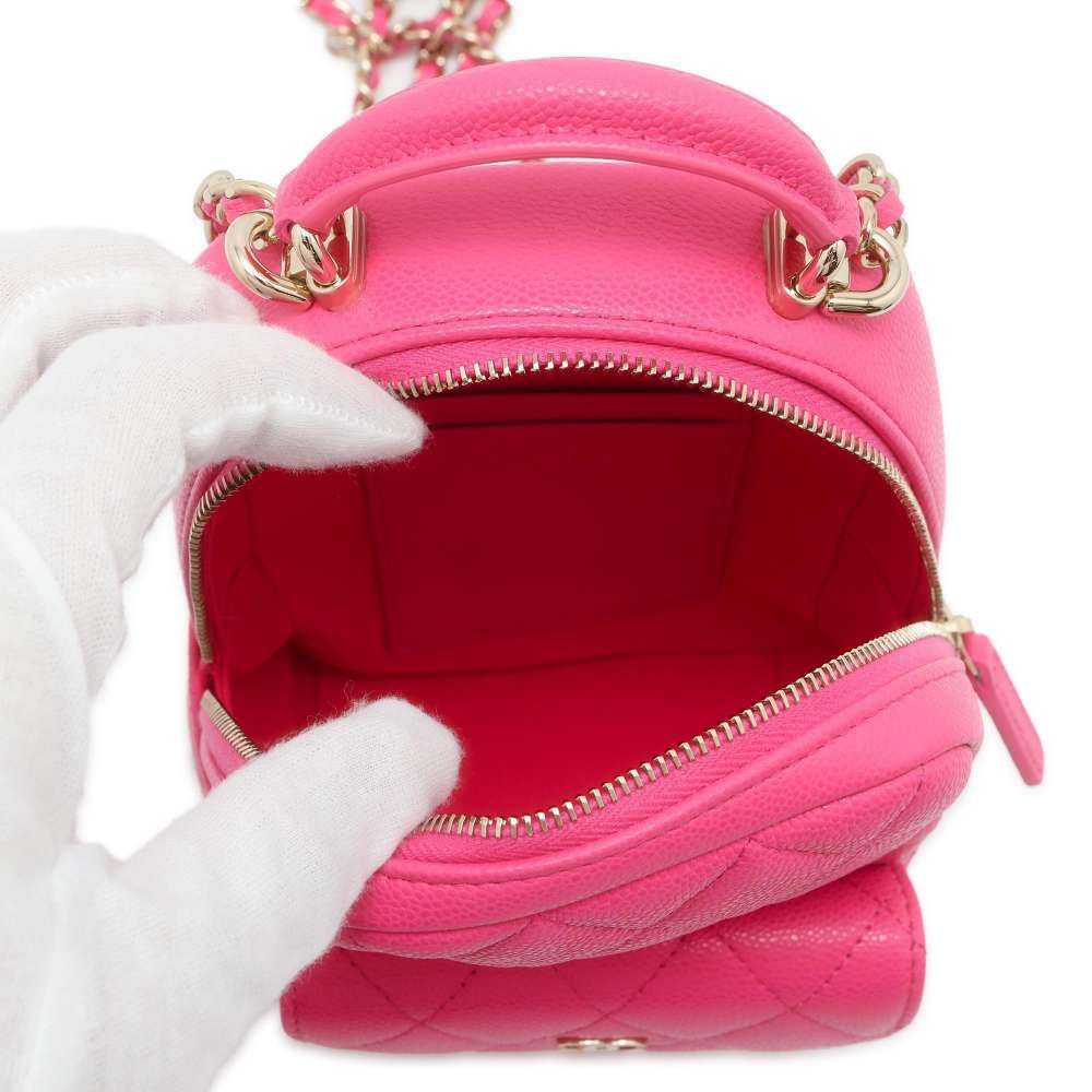 CHANEL Matelasse Mini Backpack Pink AP3753 Caviar Leather