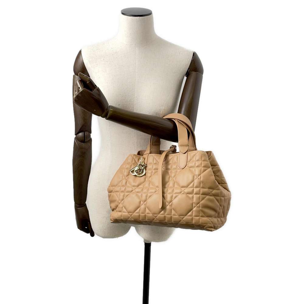 Dior Tote Jules Macro Cannage Tote Bag Brown M2821OSHJ_M53U Calf Leather Size Medium