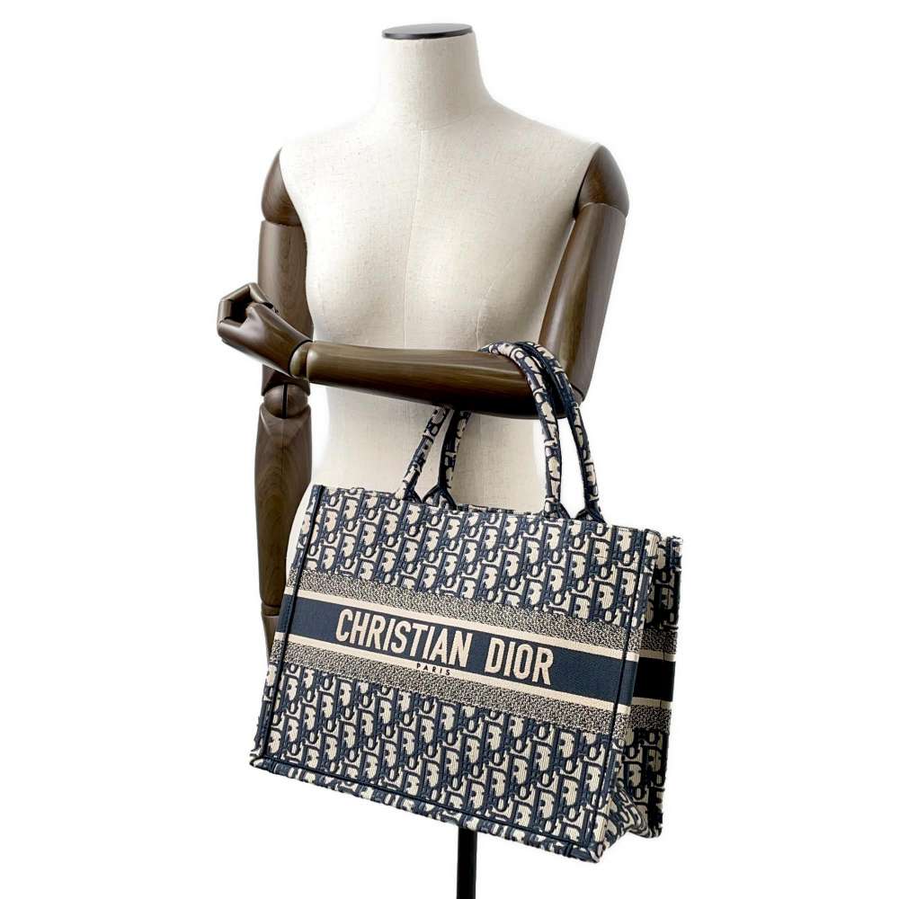 Dior Oblique Book Tote Navy M1296ZRIW Canvas Size Medium