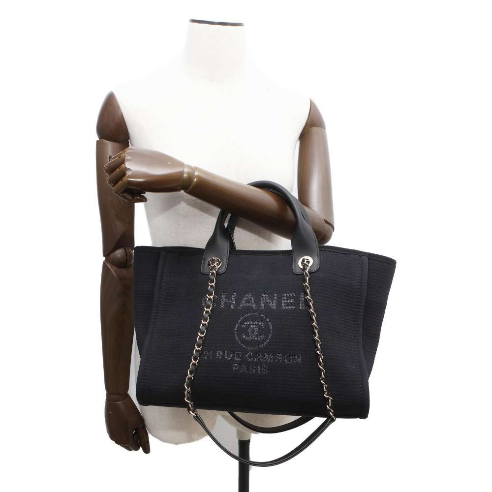 CHANEL Deauville Line Black AS3257 Mix Fiber