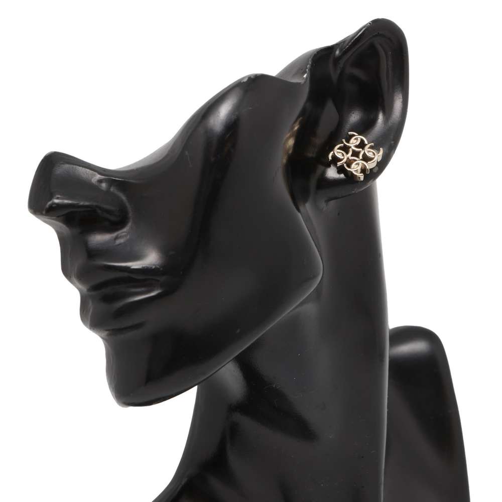 CHANEL CC Logo Earrings Gold ABE270 Metal