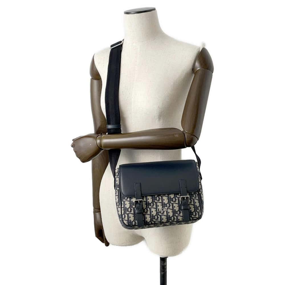 Dior Oblique messenger bag Navy M9994PTVY Smooth Calf Leather