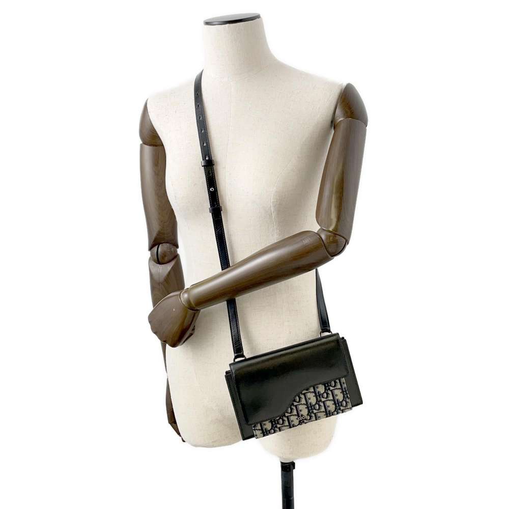 Dior Oblique Shoulder Bag Black/Beige 2ADCA364TDK Canvas Leather