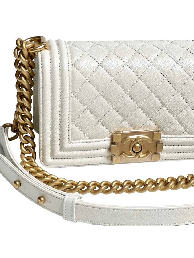 Boy Chanel Gold Flap Shoulder Bag White Chanel