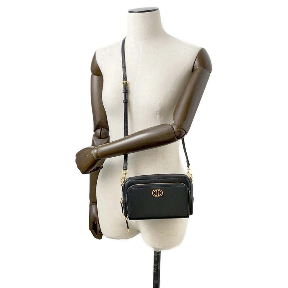 Dior Karo double pouch Black S7431UBAE Leather