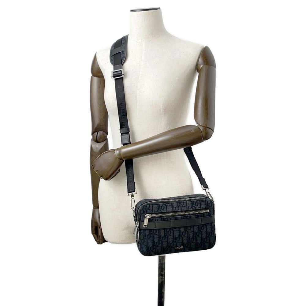 Dior Oblique Safari Messenger Bag Black 1ESPO206YKY_H03E Canvas