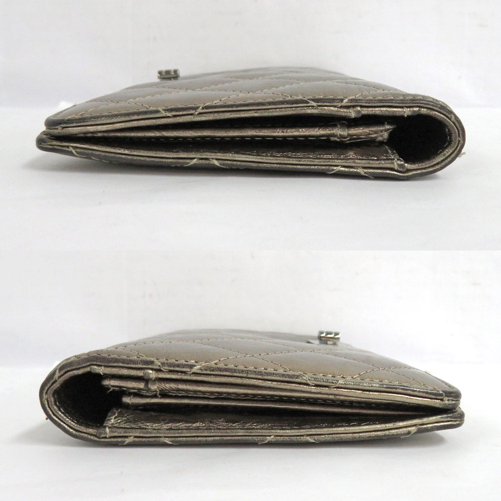 Chanel 2.55 Matrasse Two Fing Long Wallet A35304 Metal Gold SV Gold S 11th Small Money Inserted