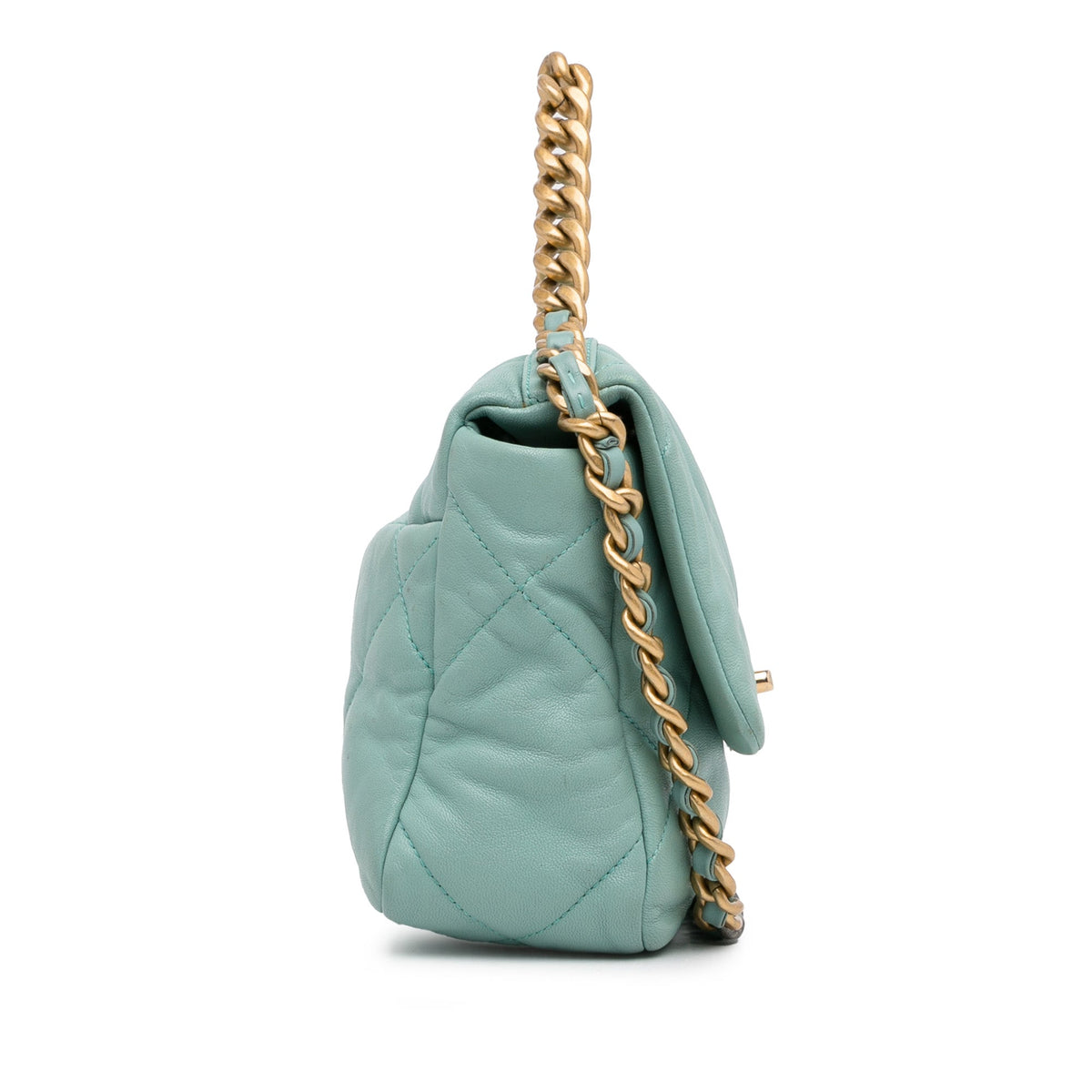 CHANEL Large Lambskin 19 Flap Blue