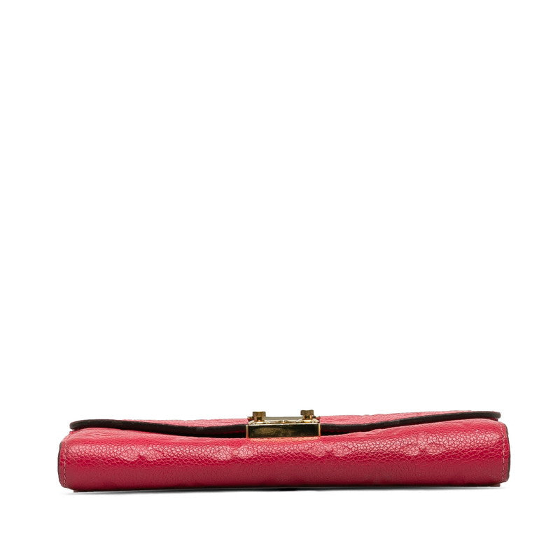 LOUIS VUITTON Louis Vuitton Monograms M62459 Long Wallet Leather Fridge Pink