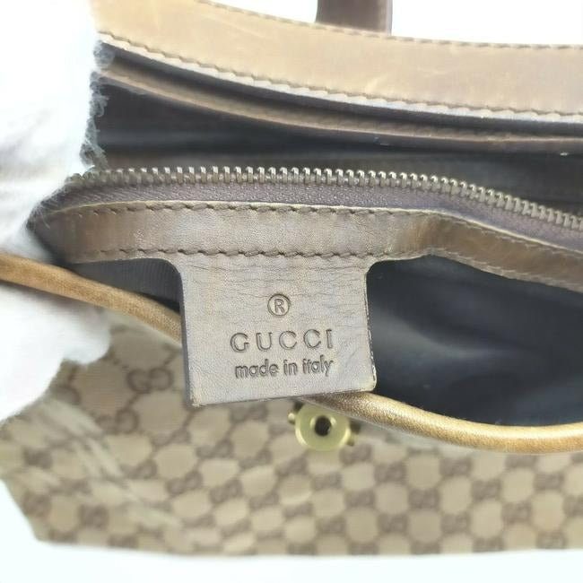 SOLD- Gucci Shoulder Bardot Guccissima Brown G Print Gold Leather And Canvas Hobo Bag