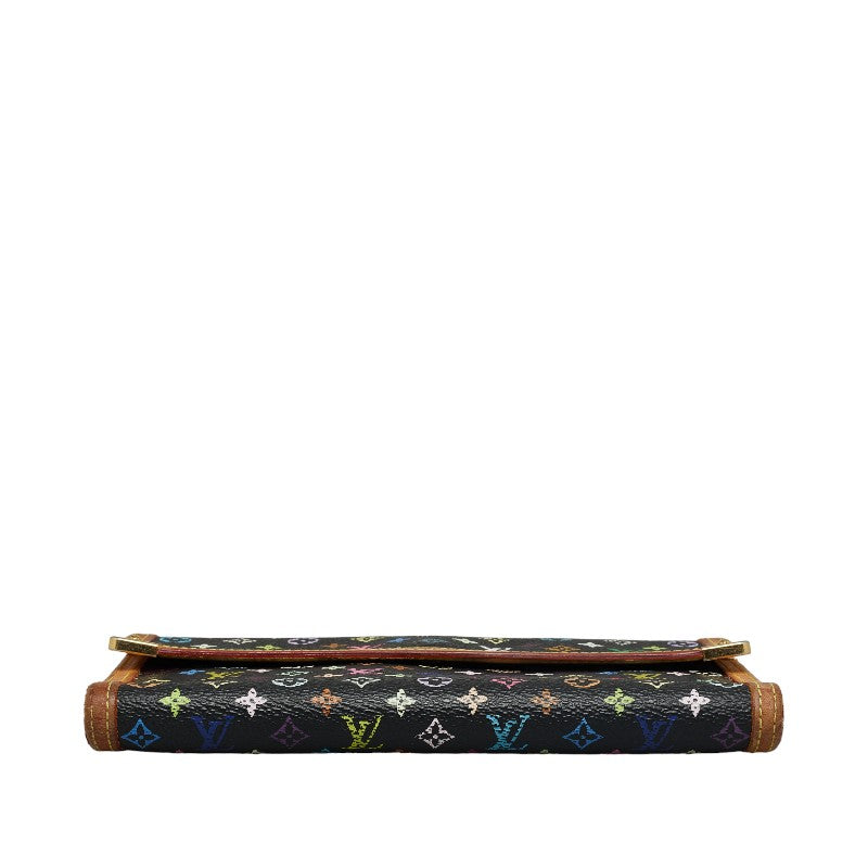 Louis Vuitton Multicolor Port-Trezor International Long Wallet M92658 Noir Black PVC Leather Louis Vuitton