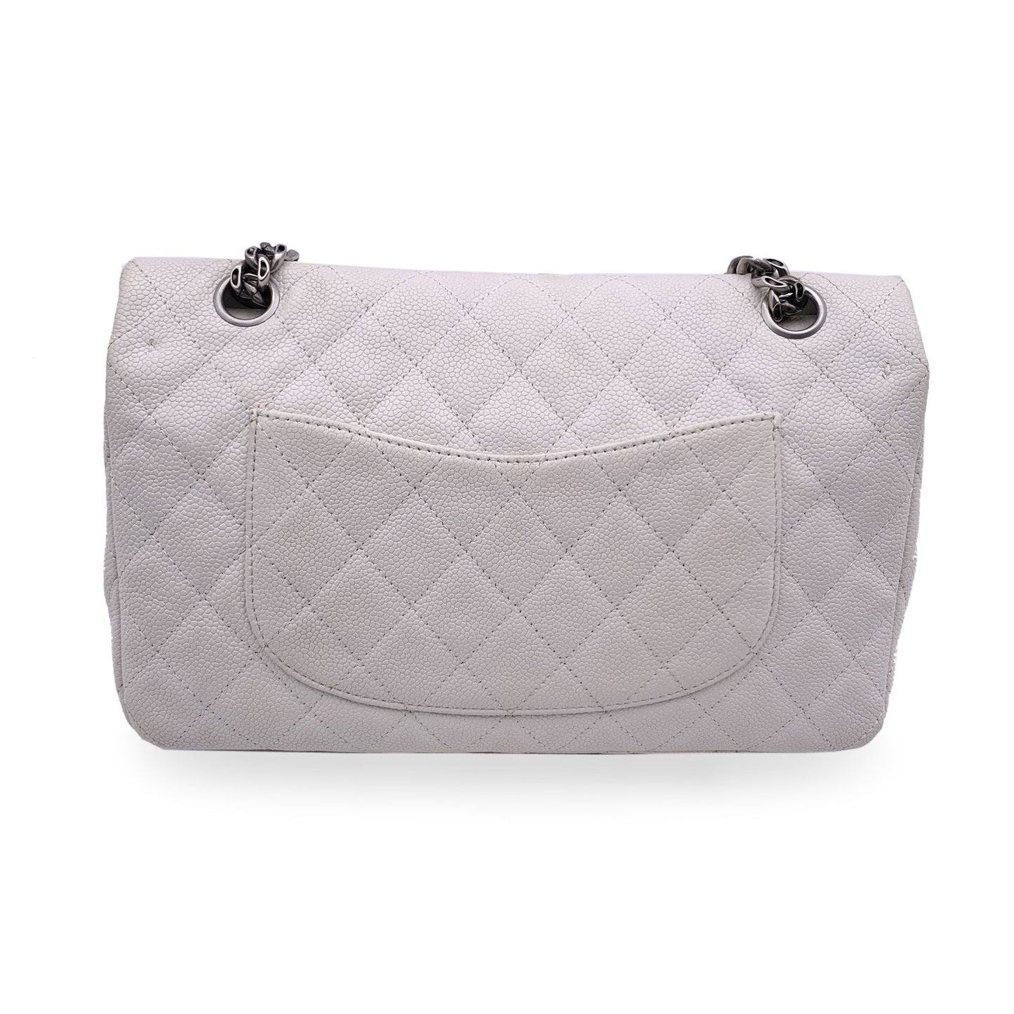 CHANEL White Leather Reissue 2.55 Double Flap 225 Shoulder Bag 2000S