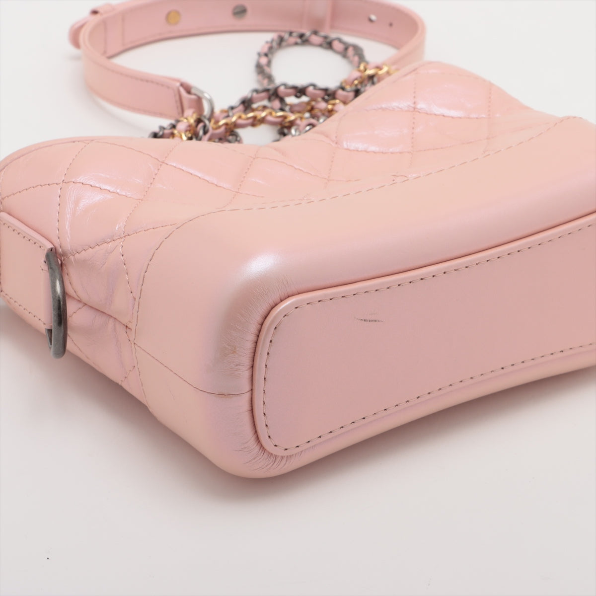 Chanel Gabriel Du Chanel Vintage Chain Shoulder Bag Pink G Silver Gold