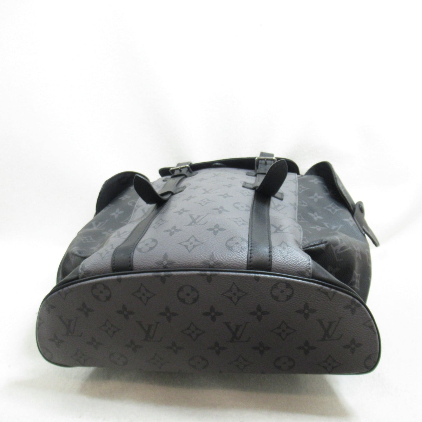 Louis Vuitton Christophers PM Backpack Bag PVC Coated Canvas Monogram Eclipse Reverse Grey M45419