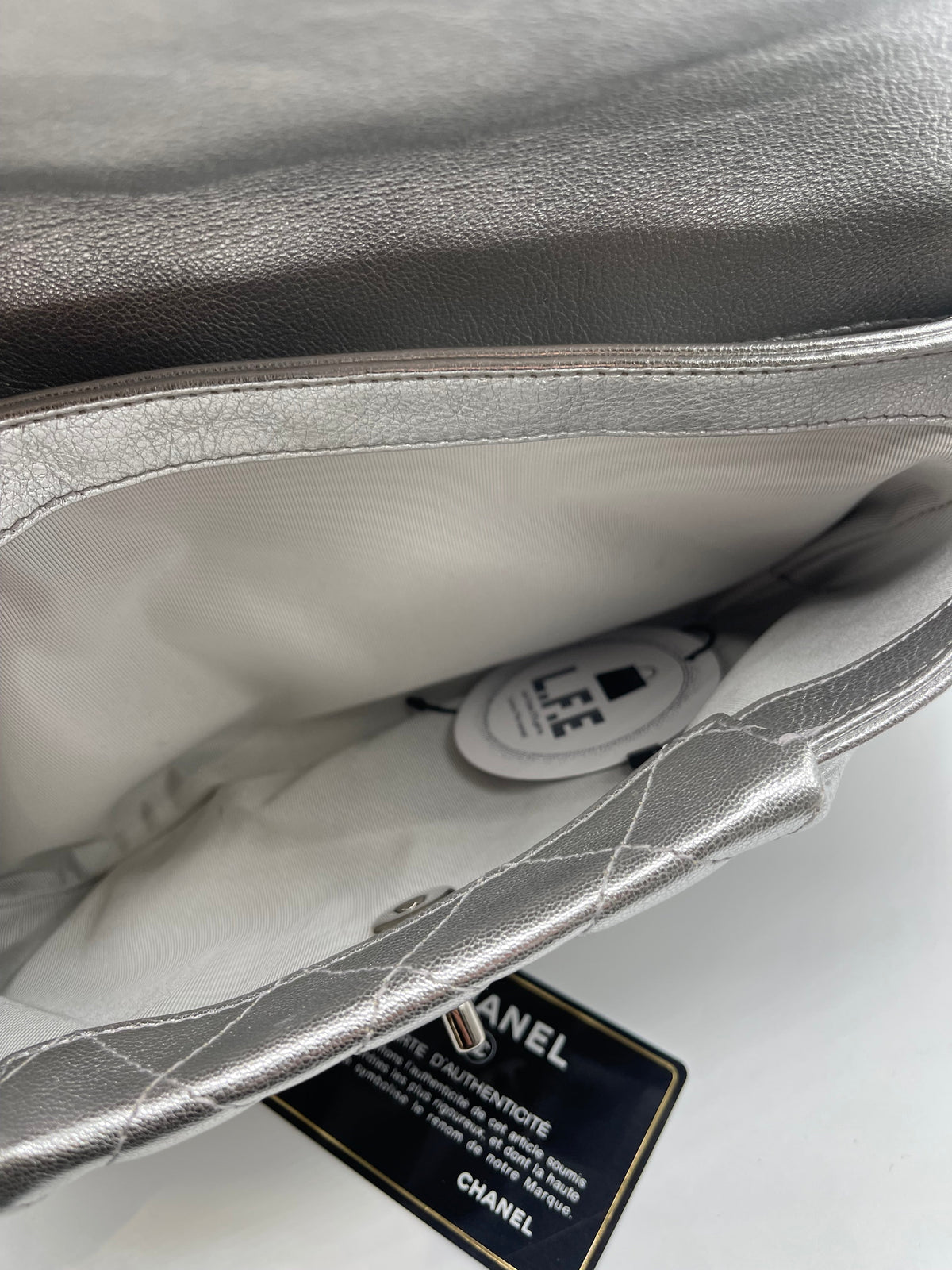 Chanel Pochette Sac enveloppe métallisée CC