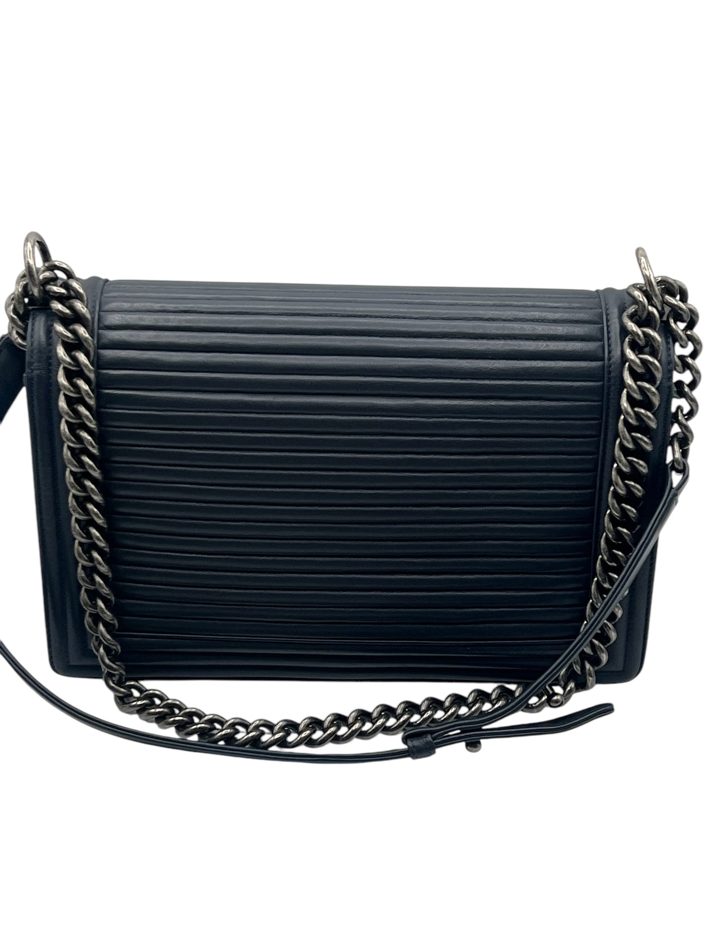 Chanel - sac boy cuir bleu marine