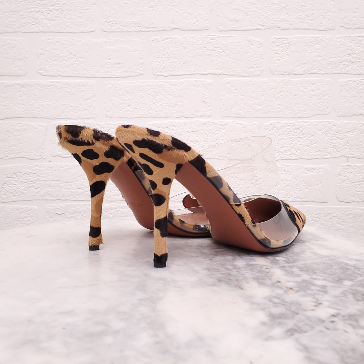 ALAIA HEART LEOPARD HEELS - SIZE 41