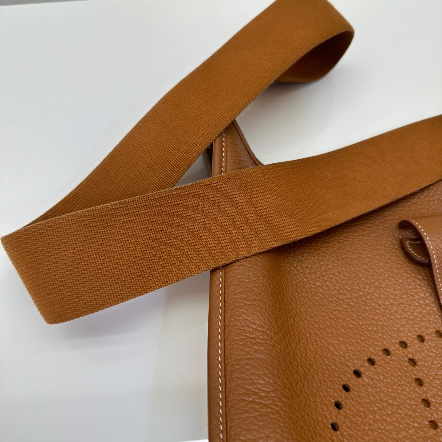 Hermes Evelyne II PM Tan Silver Hardware Bag