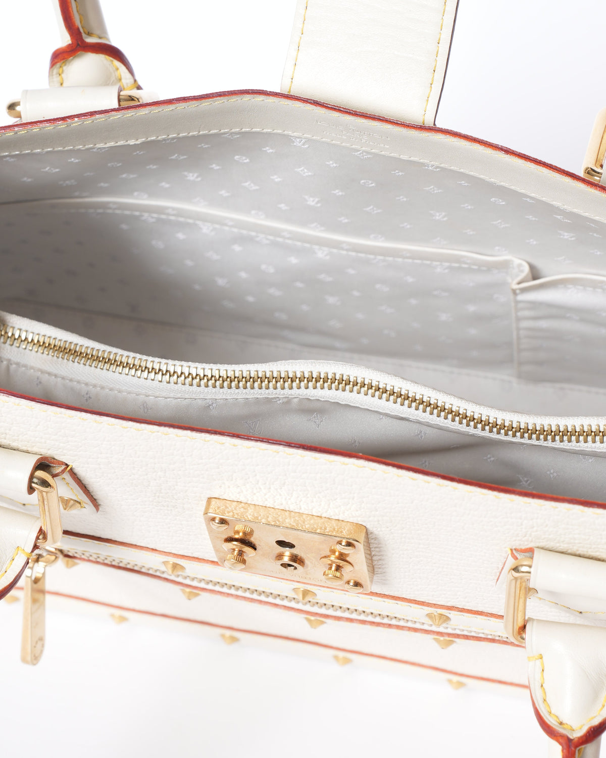 LV White Suhali Leather Le Fabuleux Bag